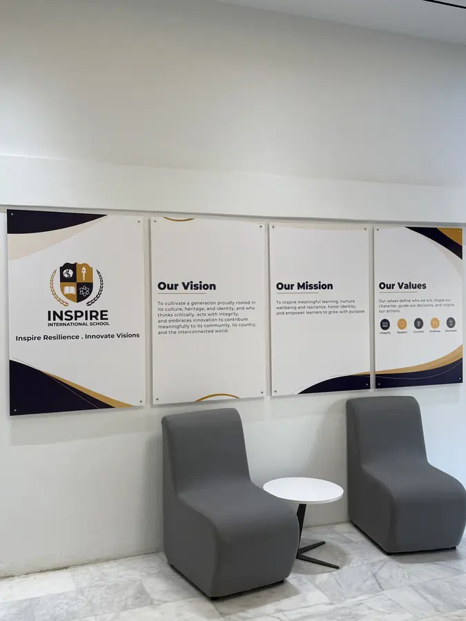 Vision, mission and values wall
