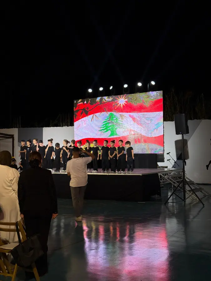 Students performing on stage
